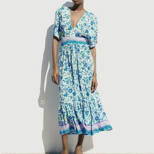 ZARA FLORAL PRINT DRESS Sz M